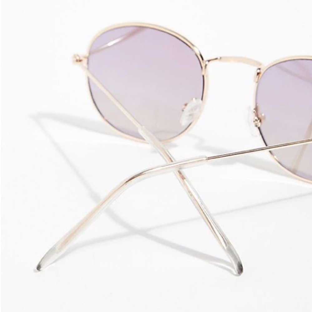 Far Out Round SUNGLASSES Orchid Gold Purple Mirror - Picture 5 of 7